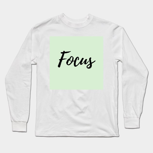 Focus - Mint Background Long Sleeve T-Shirt by ActionFocus